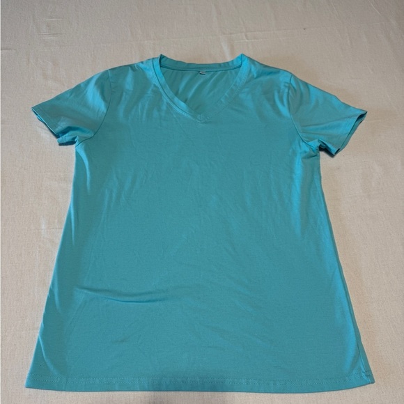 SHEIN Size Large Women's V-Neck Aqua T-Shirt - Picture 1 of 5